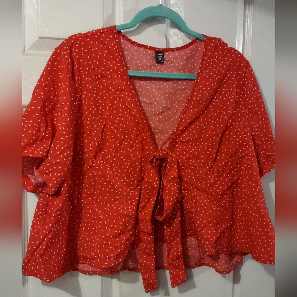Red Polka Dot Women's Top